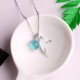 ocean bubble and whale tail sterling silver necklace