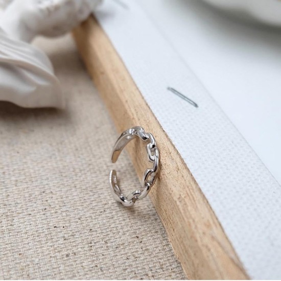 sterling silver chain ring