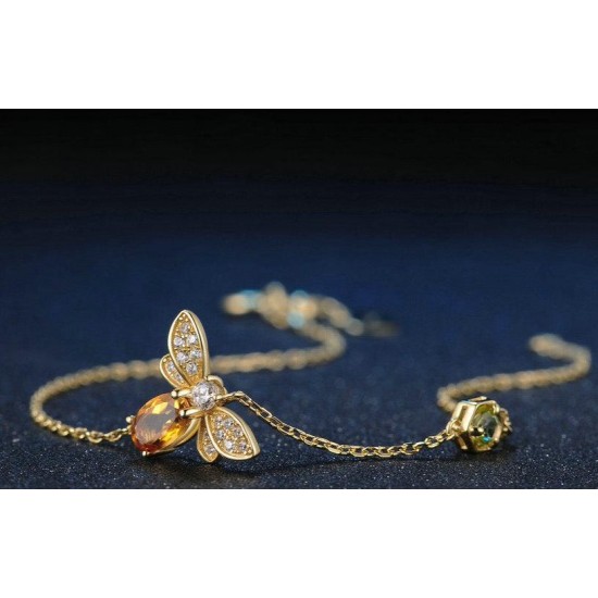 citrine bee bracelet