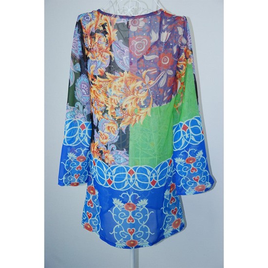 blue boho cover up