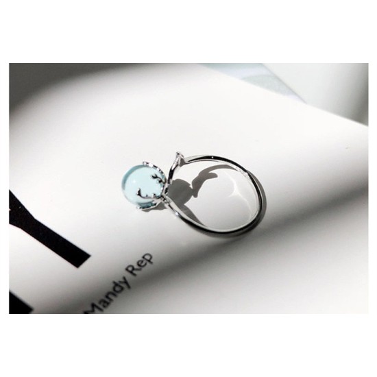 ocean bubble and whale tail sterling silver ring